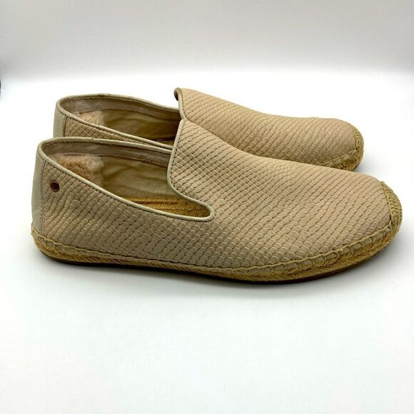UGG Australia Beige Metallic Espadrille Flats SZ 8/250 - Picture 5 of 12